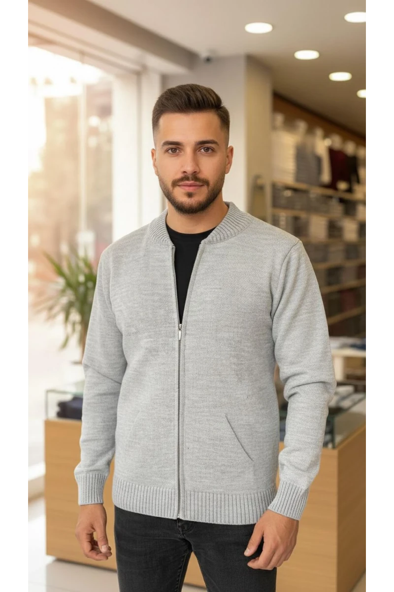 CELEP ERKEK FERMUARLI ÖRME HIRKA K560