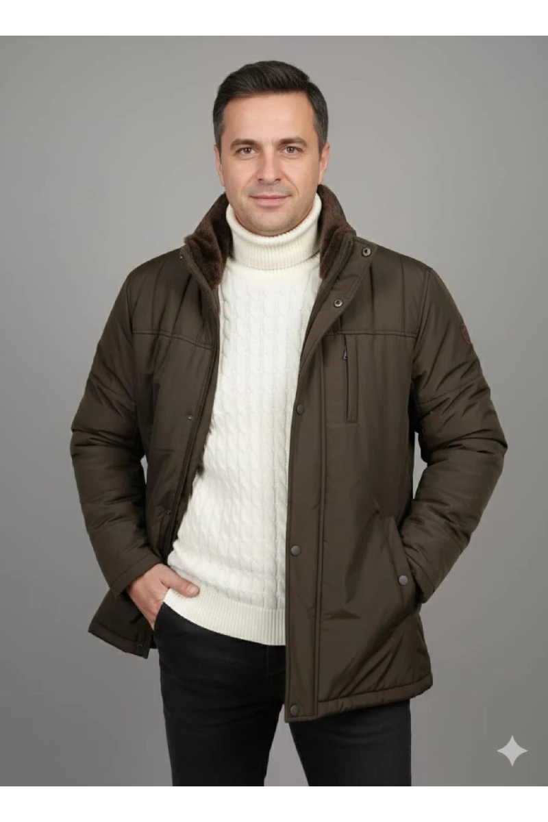 BİGAZZİ ERKEK BATTAL İÇİ KÜRKLÜ YAKA SEYYAR KABAN M99516