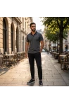 GEWER ERKEK FİTİLLİ ÖRME POLO YAKA T-SHİRT NS-1633