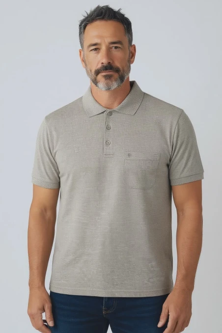 MARZOLLİ ERKEK ÖNÜ DÜĞMELİ POLO YAKA CEPLİ LİKRALI TİŞÖRT NS-1653